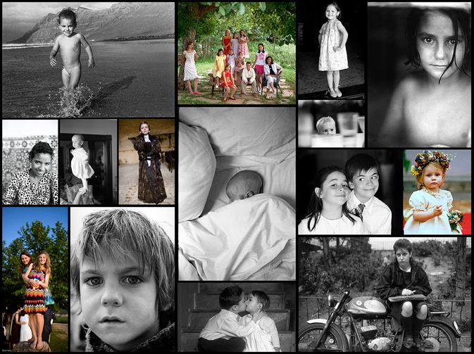 Mural de fotos de niños