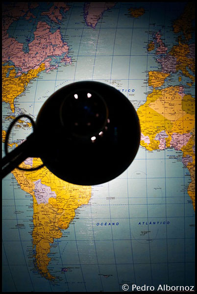 Mapa mundi con flexo